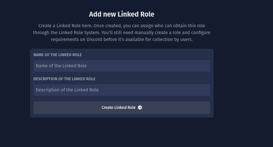 This screenshot shows the role creation modal